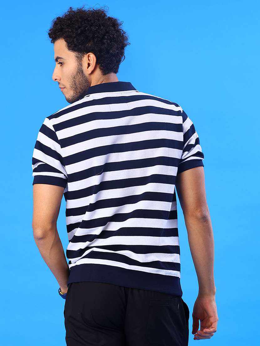 men striped short sleeve regular fit polo t-shirt - 21996699 -  Standard Image - 2