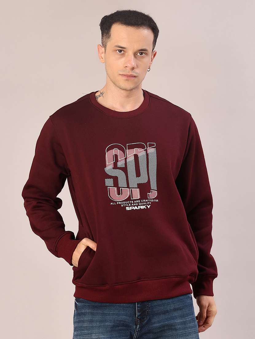 purple cotton front print sweatshirt - 21996738 -  Standard Image - 2