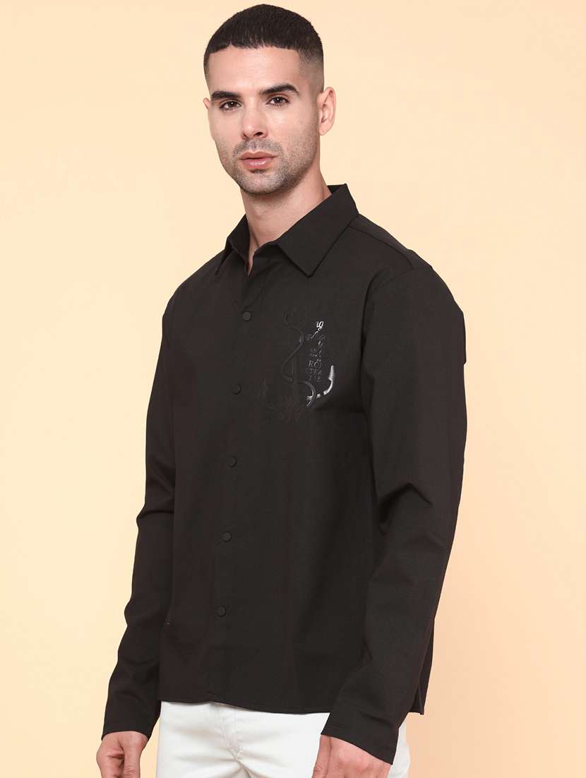 men black cotton casual shirt - 21996837 -  Standard Image - 2