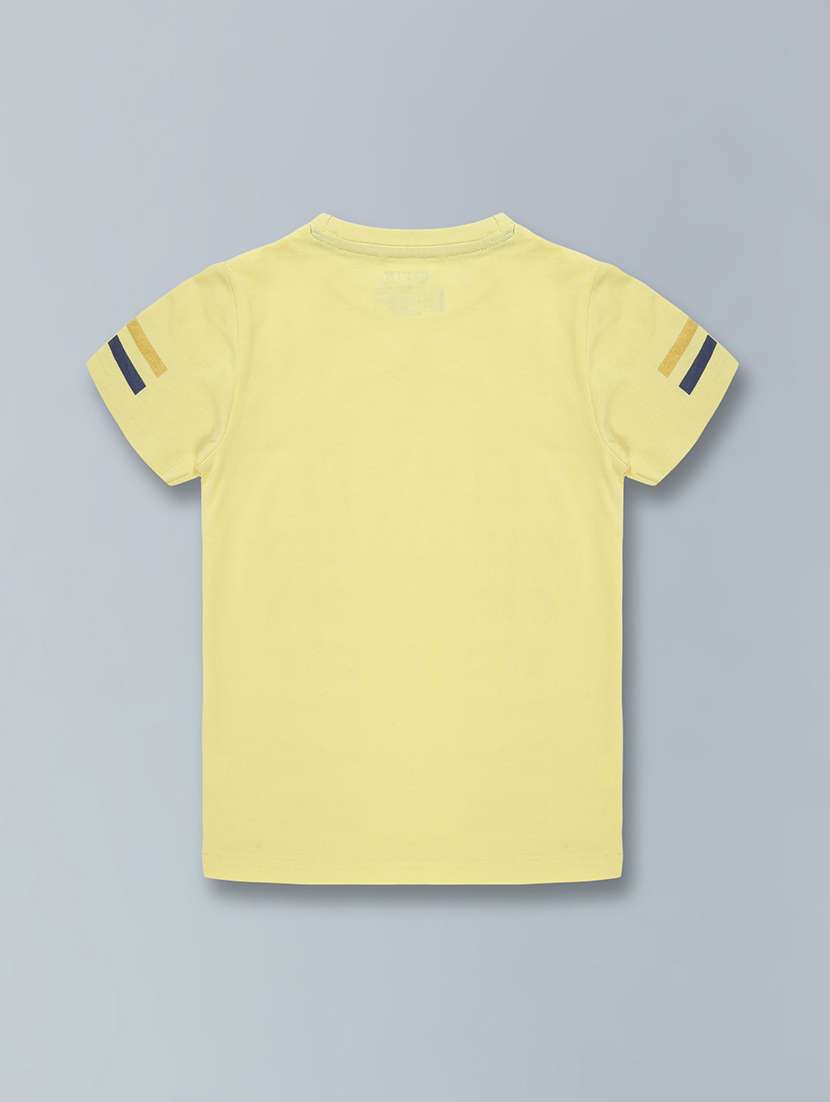 boys yellow typographic print short sleeve t-shirt - 21996849 -  Standard Image - 2