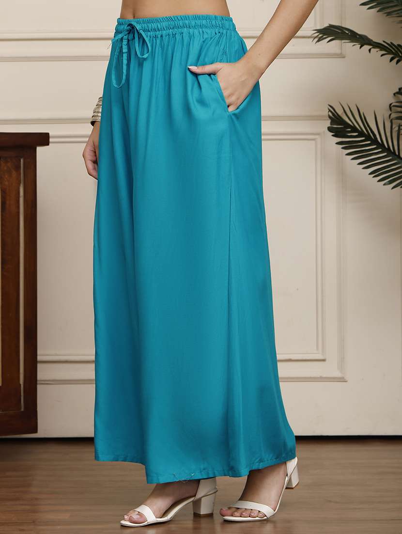 women pack of 2 solid flared palazzo - 21996851 - Standard Image - 2