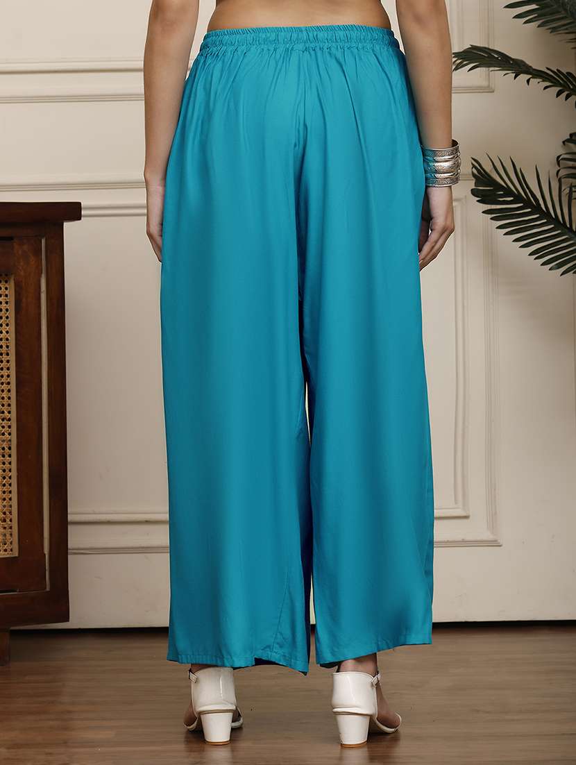 women pack of 2 solid flared palazzo - 21996856 - Standard Image - 2