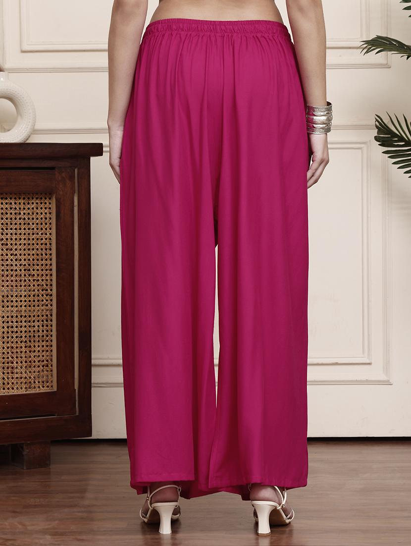 women pack of 2 solid flared palazzo - 21996874 - Standard Image - 2