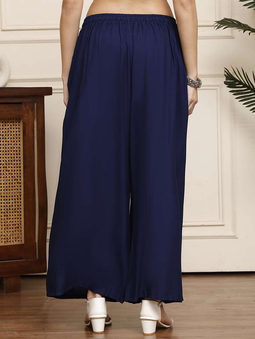 women pack of 2 solid flared palazzo - 21996883 - Standard Image - 2