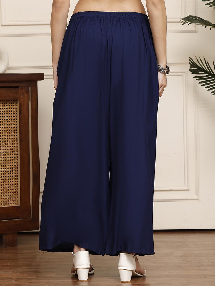 women pack of 2 solid flared palazzo - 21996887 - Standard Image - 2