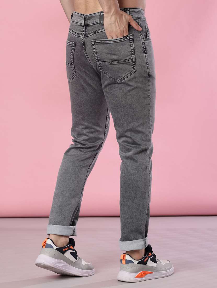 men plain mid rise full length jeans - 21996968 -  Standard Image - 2