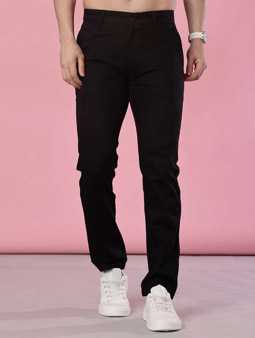 men solid mid rise casual chinos - 21997019 -  Standard Image - 0