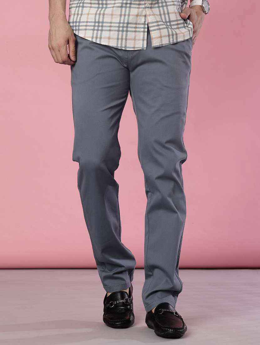 men solid mid rise casual chinos - 21997022 -  Standard Image - 2