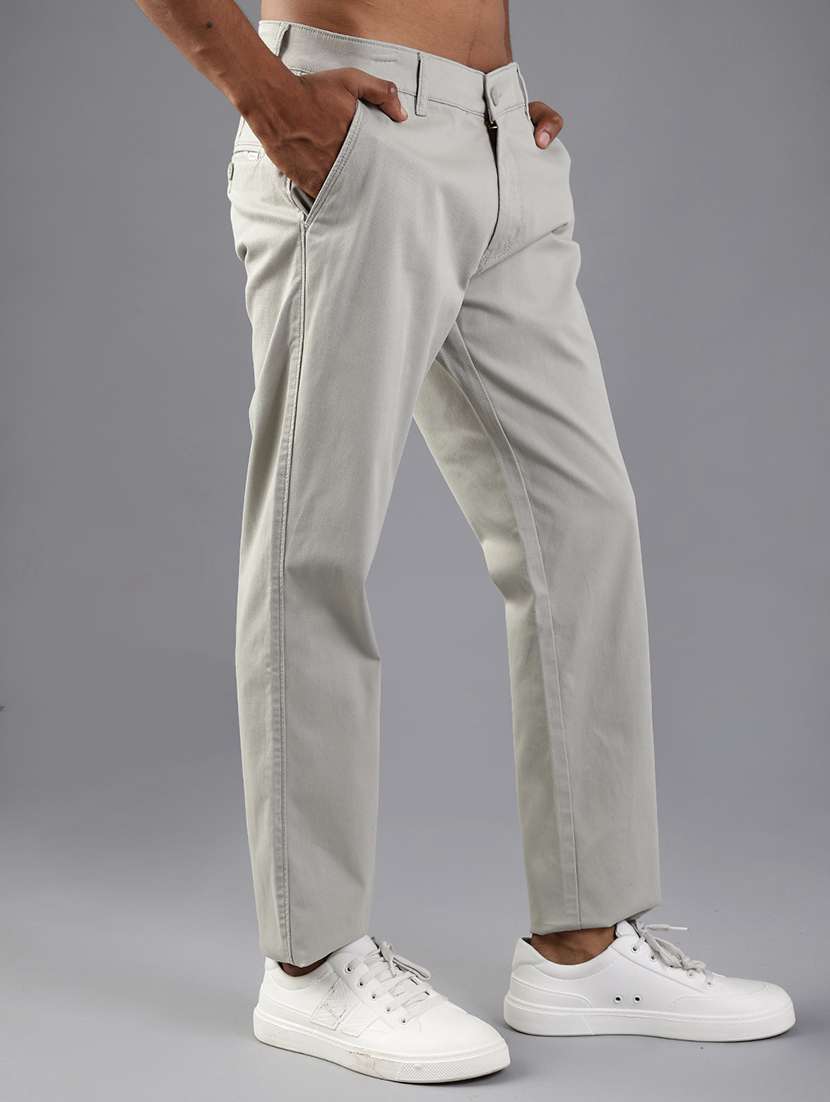 men solid mid rise casual chinos - 21997023 -  Standard Image - 2