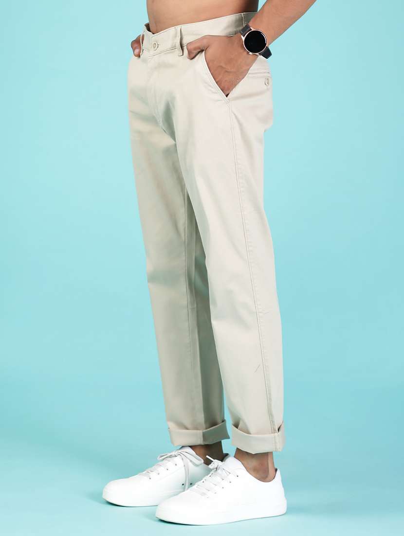 men solid mid rise casual chinos - 21997025 -  Standard Image - 2