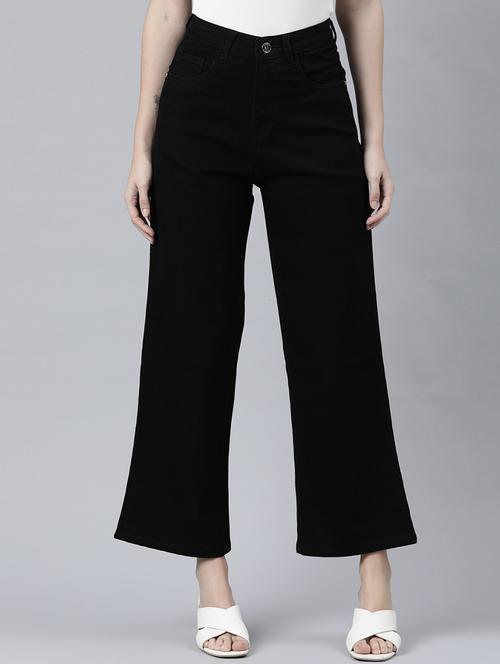 women solid high rise bootcut jean - 21997126 - Standard Image - 0