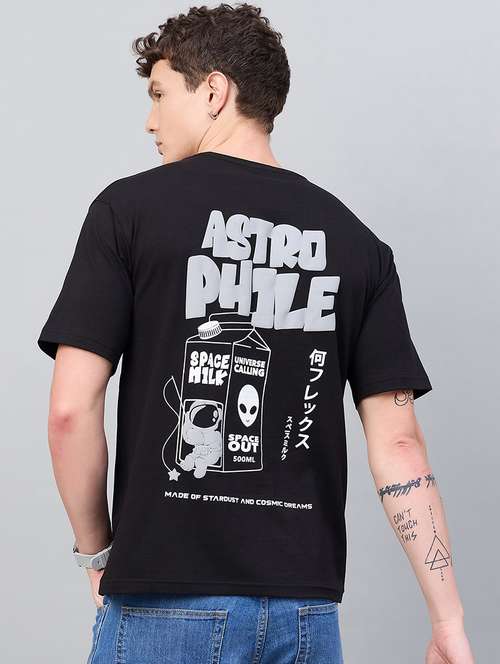men front & back print round neck regular fit t-shirt - 21997158 - Standard Image - 0