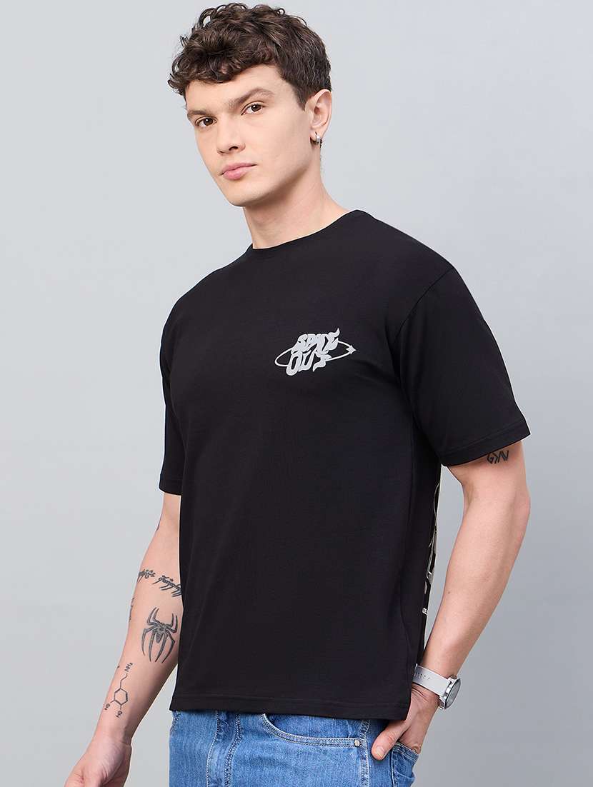 men front & back print round neck regular fit t-shirt - 21997158 - Standard Image - 2