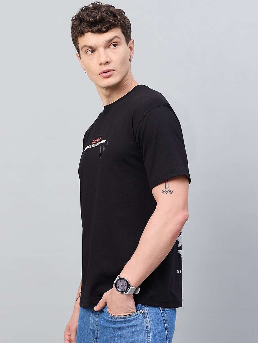 men front & back print round neck regular fit t-shirt - 21997164 - Standard Image - 2