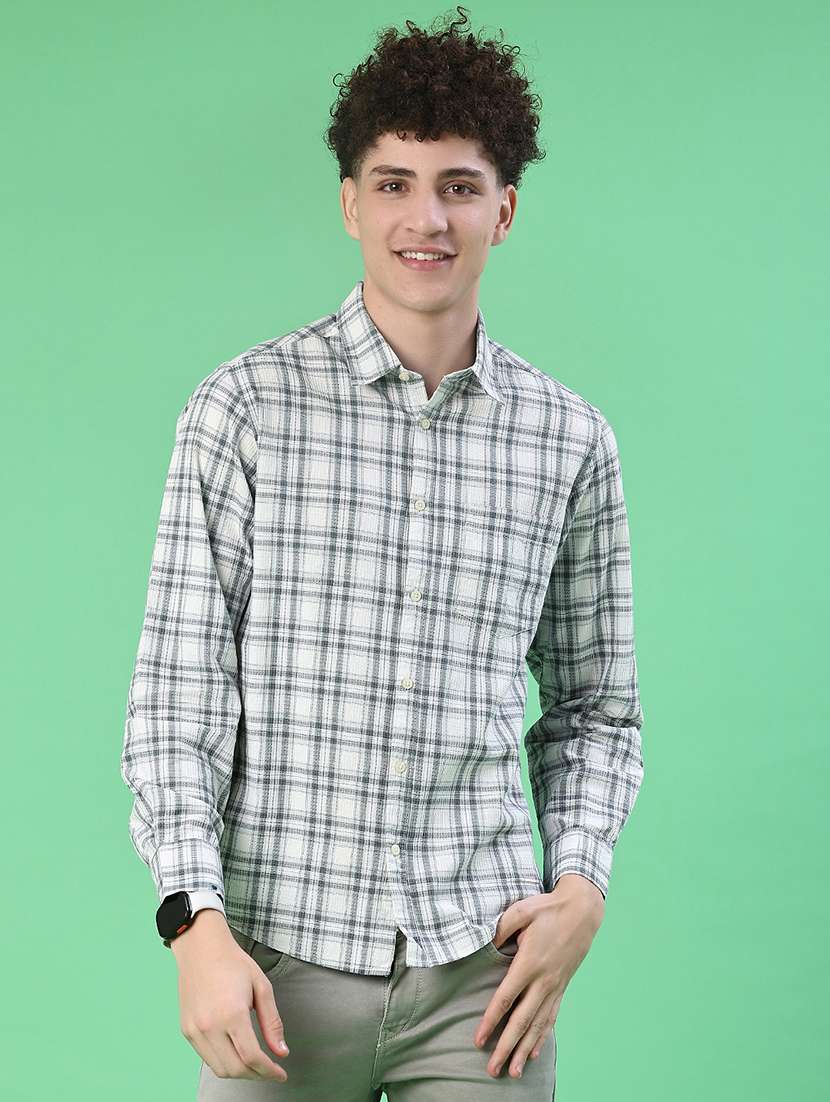 men checkered long sleeve regualr fit casual shirt - 21997347 -  Standard Image - 2