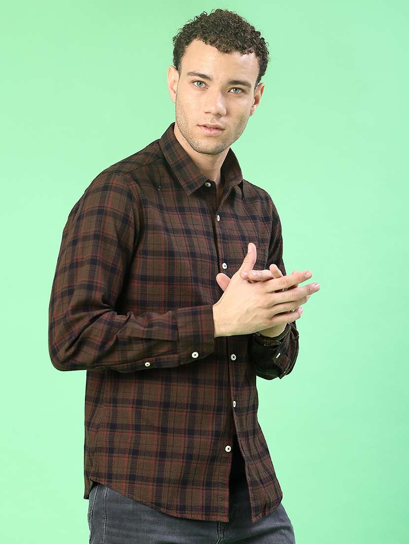 men checkered long sleeve regualr fit casual shirt - 21997348 -  Standard Image - 2