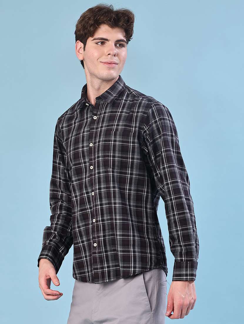 men checkered long sleeve regualr fit casual shirt - 21997350 -  Standard Image - 2