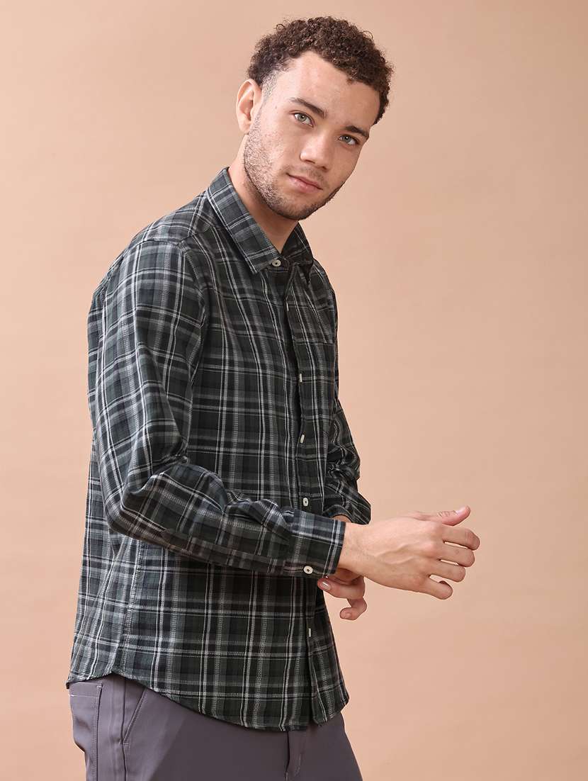 men checkered long sleeve regualr fit casual shirt - 21997351 -  Standard Image - 2