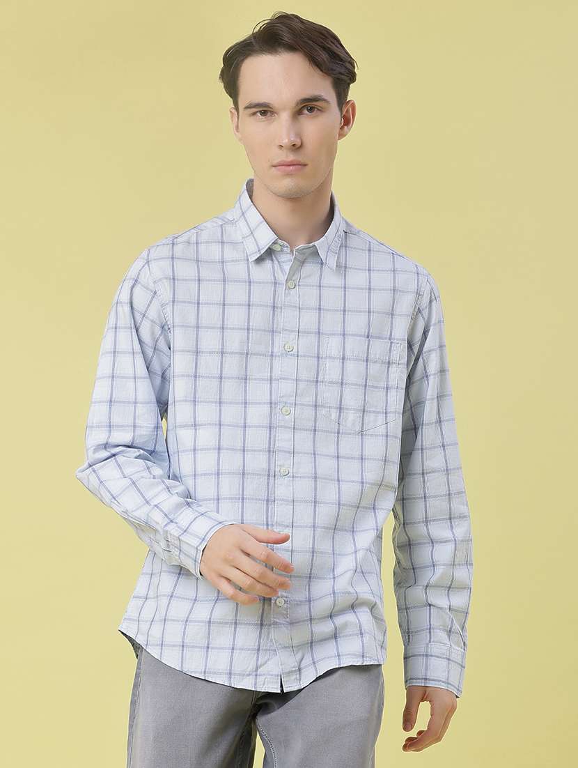 men checkered long sleeve regular fit casual shirt - 21997536 -  Standard Image - 2