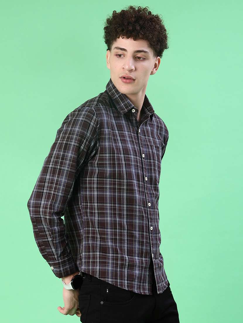 men checkered long sleeve regualr fit casual shirt - 21997537 -  Standard Image - 2