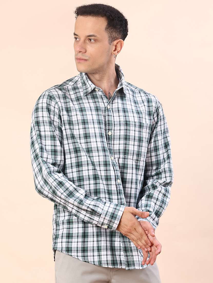 men checkered long sleeve regualr fit casual shirt - 21997567 -  Standard Image - 2