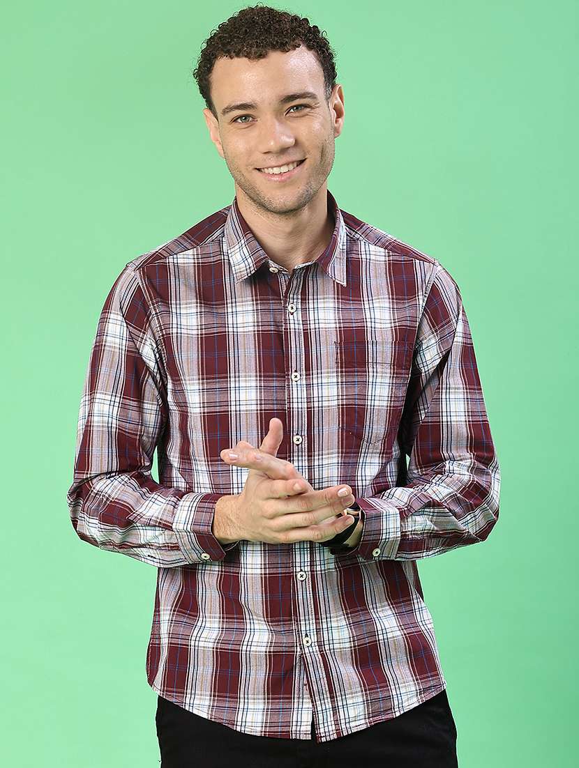 men checkered long sleeve regualr fit casual shirt - 21997568 -  Standard Image - 2