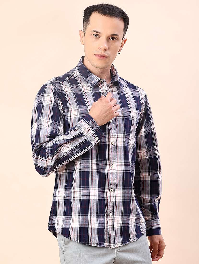 men checkered long sleeve regualr fit casual shirt - 21997569 -  Standard Image - 2