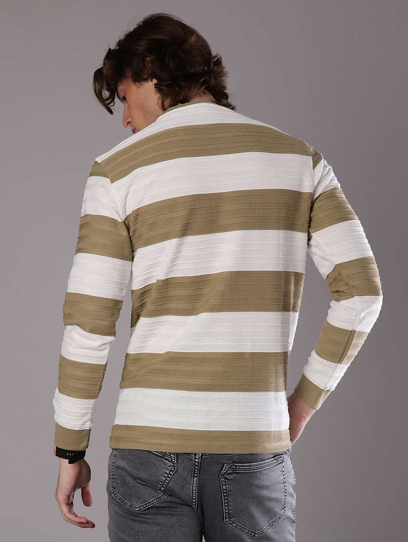 men stripes long sleeve slim fit t-shirt - 21997575 - Standard Image - 2