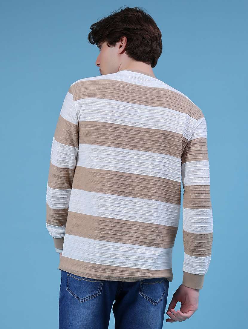 men stripes long sleeve slim fit t-shirt - 21997576 - Standard Image - 2
