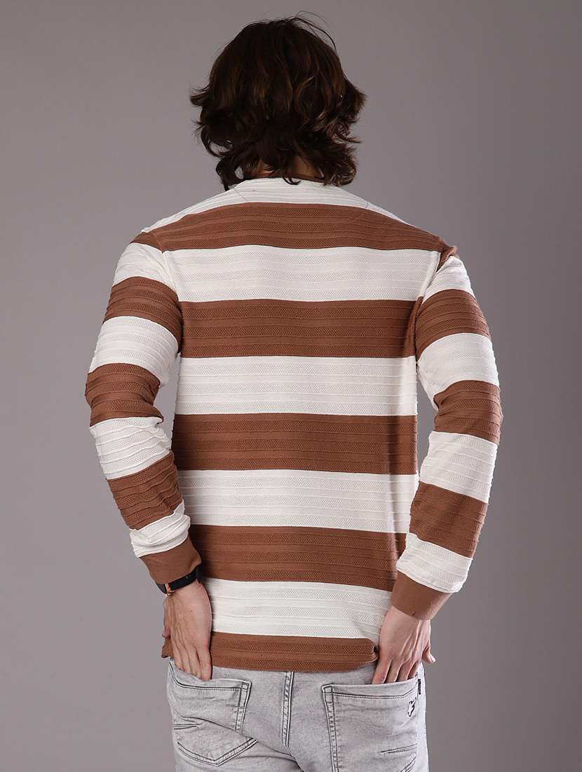men stripes long sleeve slim fit t-shirt  - 21997577 -  Standard Image - 2