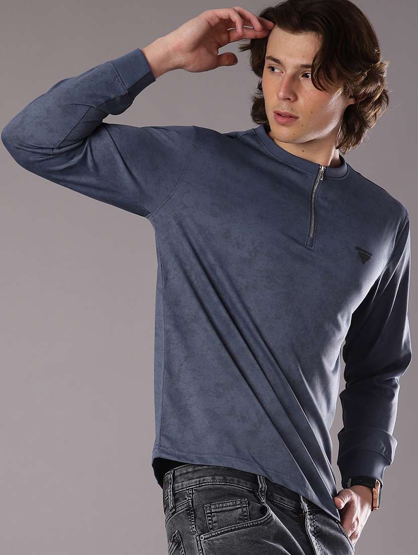 men solid long sleeve regular fit t-shirt