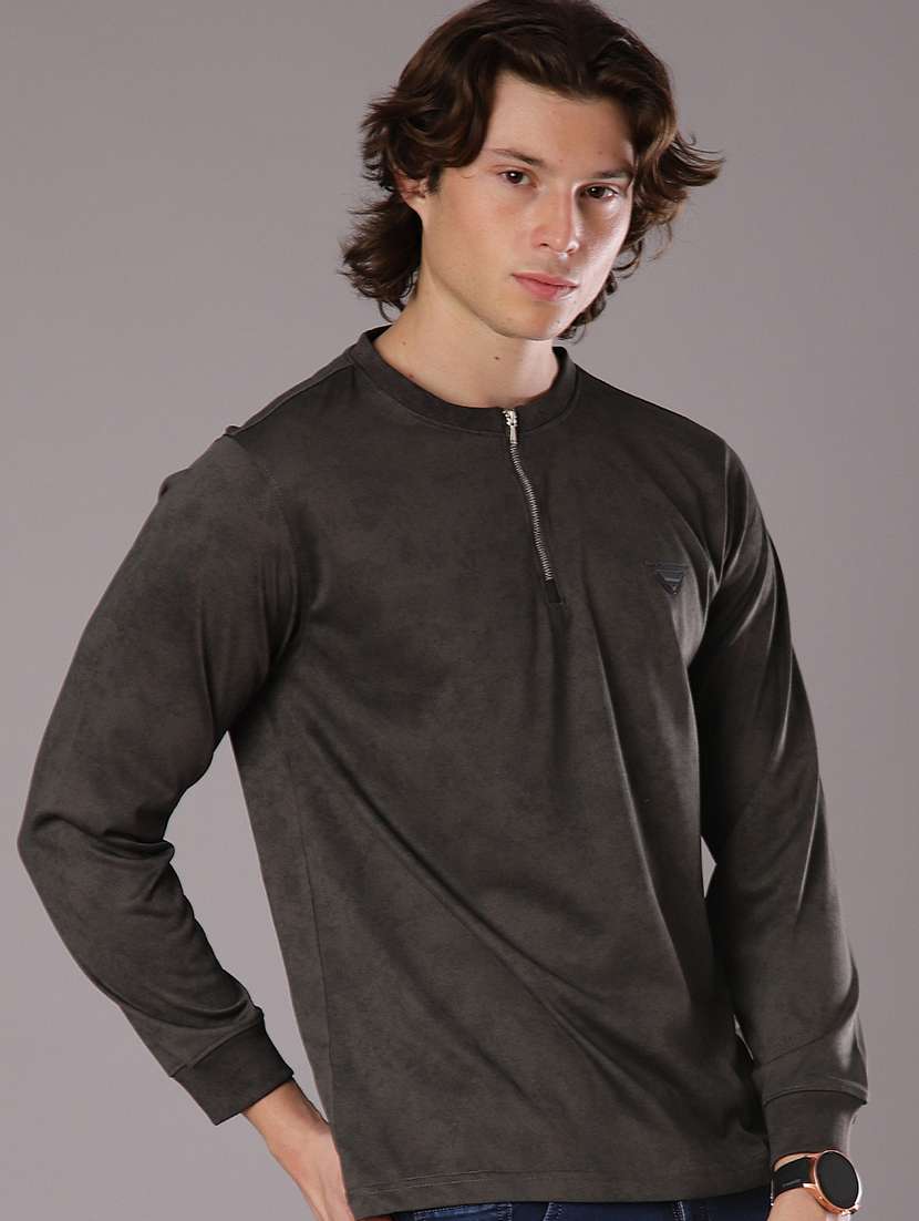 men solid long sleeve regular fit t-shirt