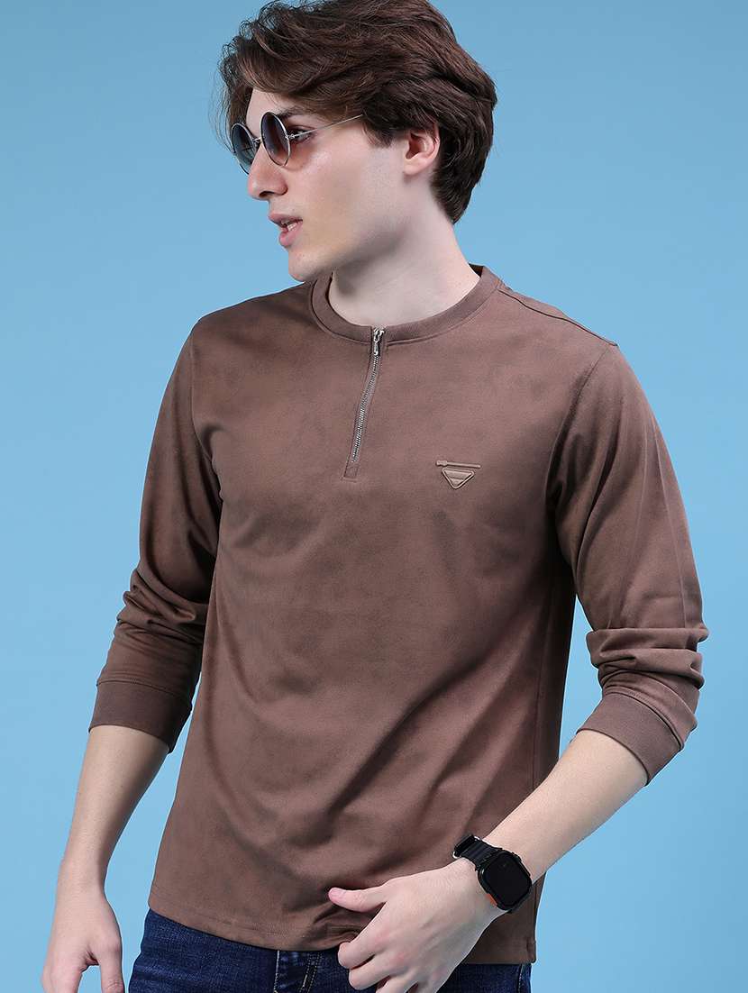 men solid long sleeve regular fit t-shirt