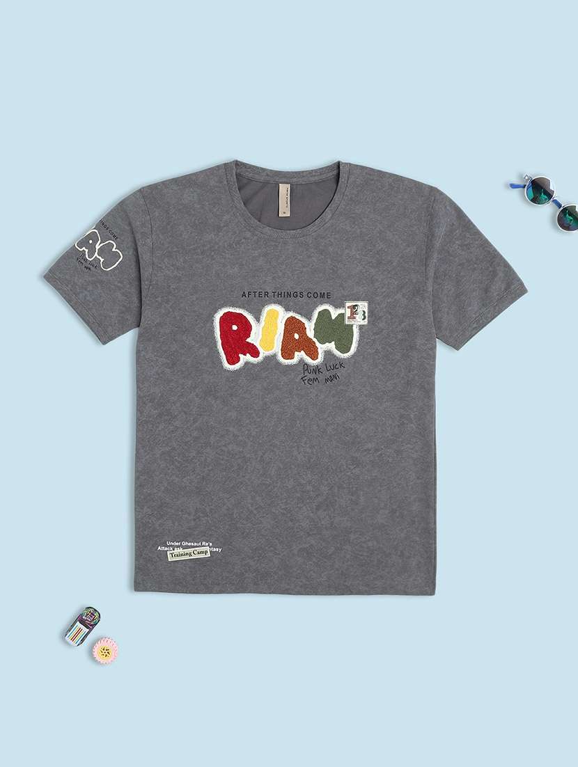 boys round neck short sleeves t-shirt