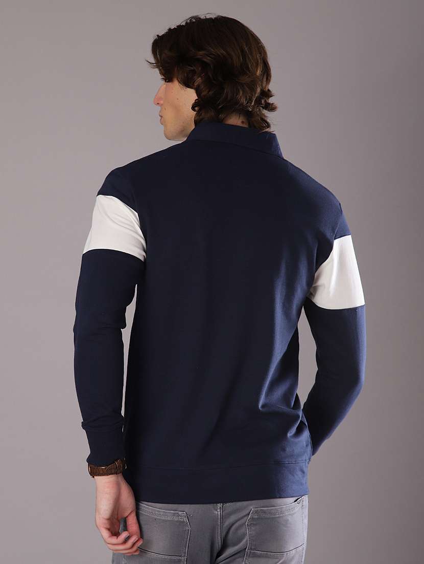 men color block long sleeve slim fit t-shirt - 21997623 - Standard Image - 2
