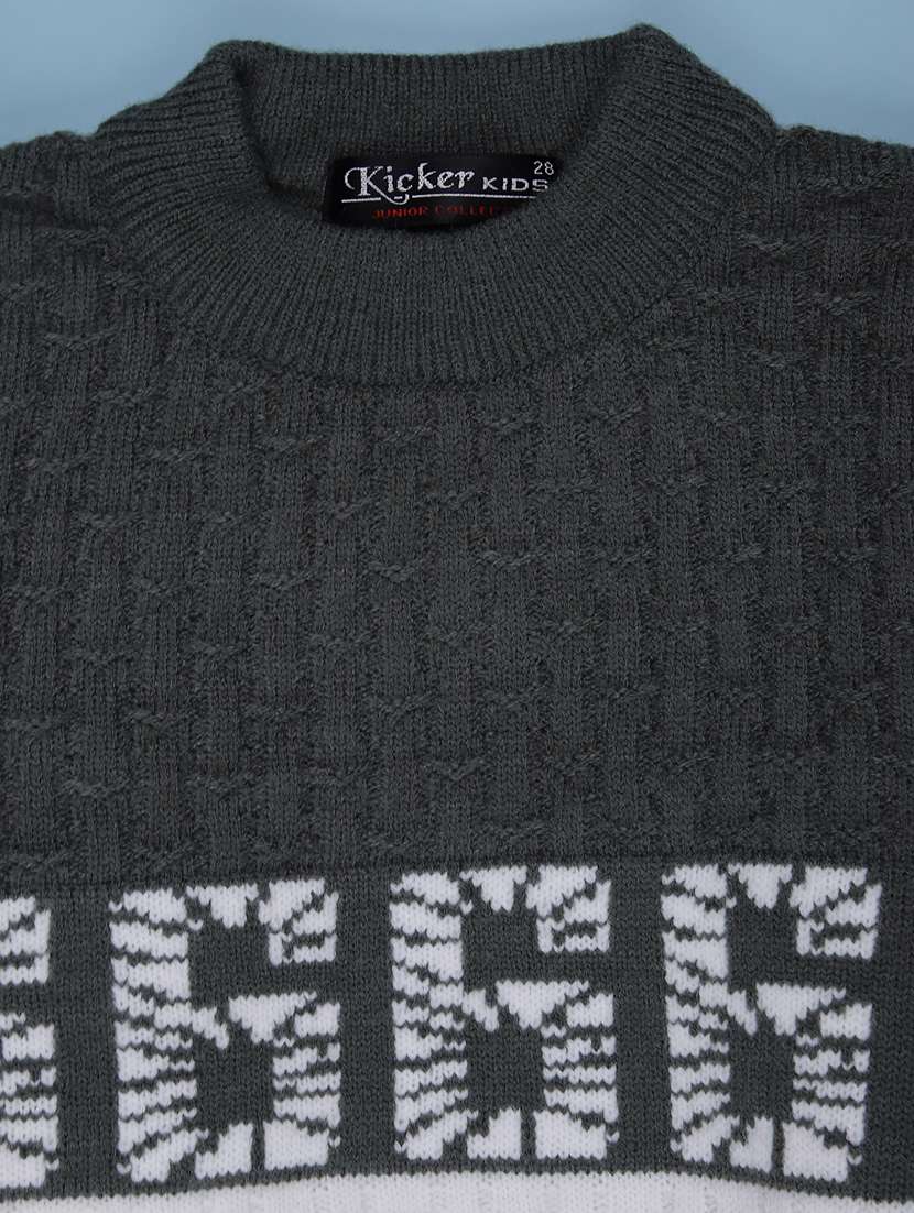 boys self design long sleeve pullover sweater - 21997648 -  Standard Image - 2