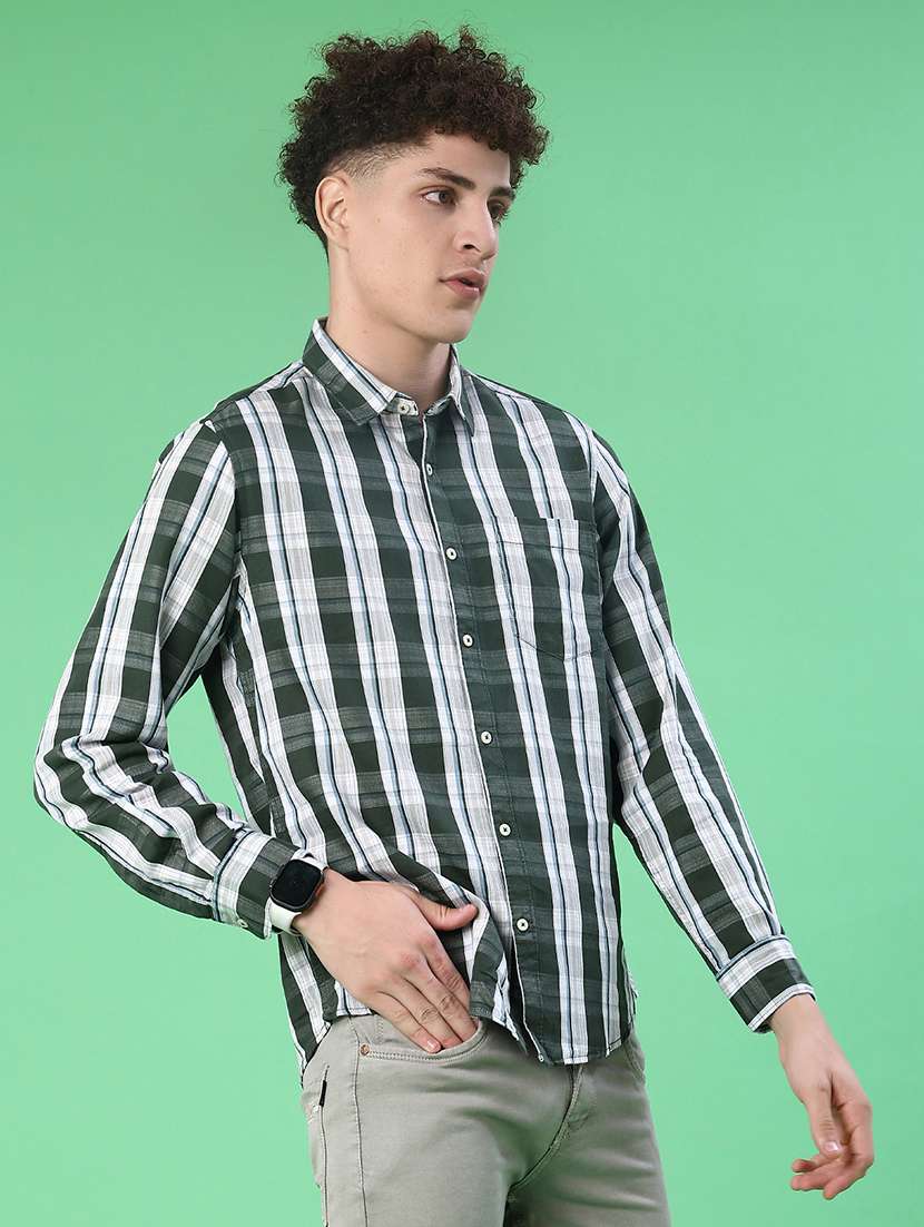 men checkered long sleeve regualr fit casual shirt - 21997671 -  Standard Image - 2