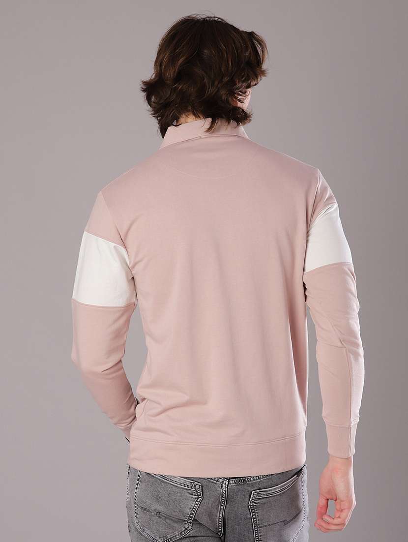 men chest print long sleeve slim fit polo t-shirt  - 21997681 -  Standard Image - 2