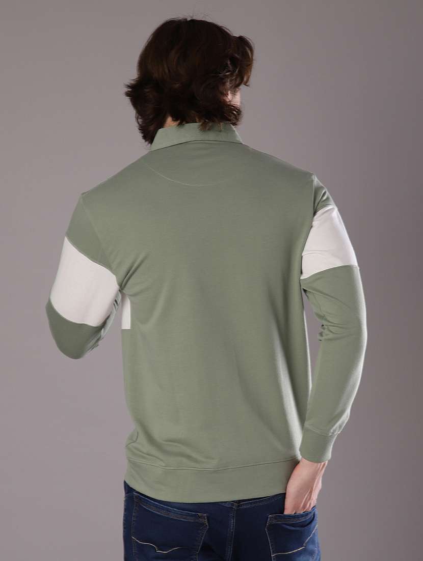 men chest print long sleeve slim fit polo t-shirt  - 21997682 -  Standard Image - 2