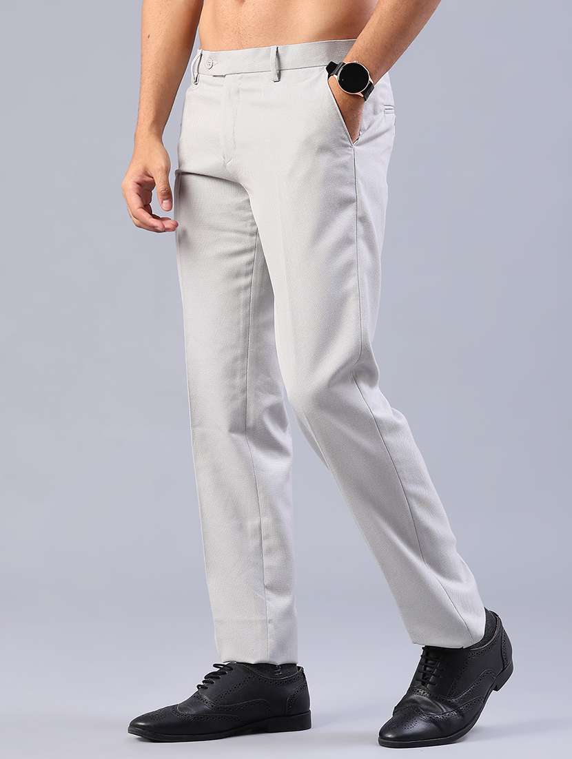 men solid mid rise flat front formal trouser - 21997693 -  Standard Image - 2