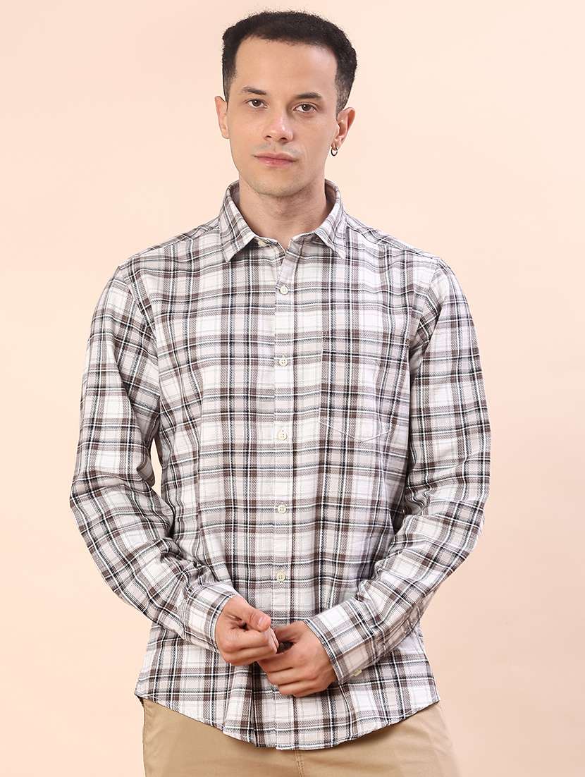 men checkered long sleeve regualr fit casual shirt - 21997733 -  Standard Image - 2