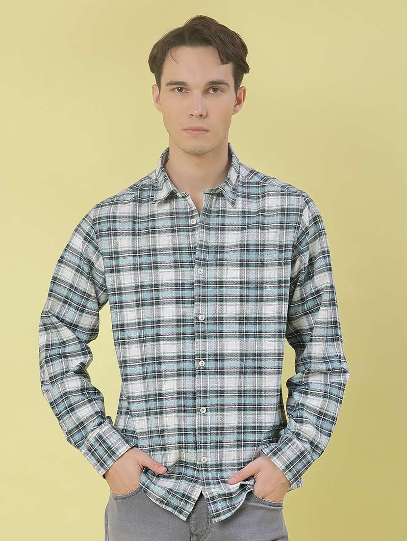 men checkered long sleeve regular fit casual shirt - 21997742 -  Standard Image - 2