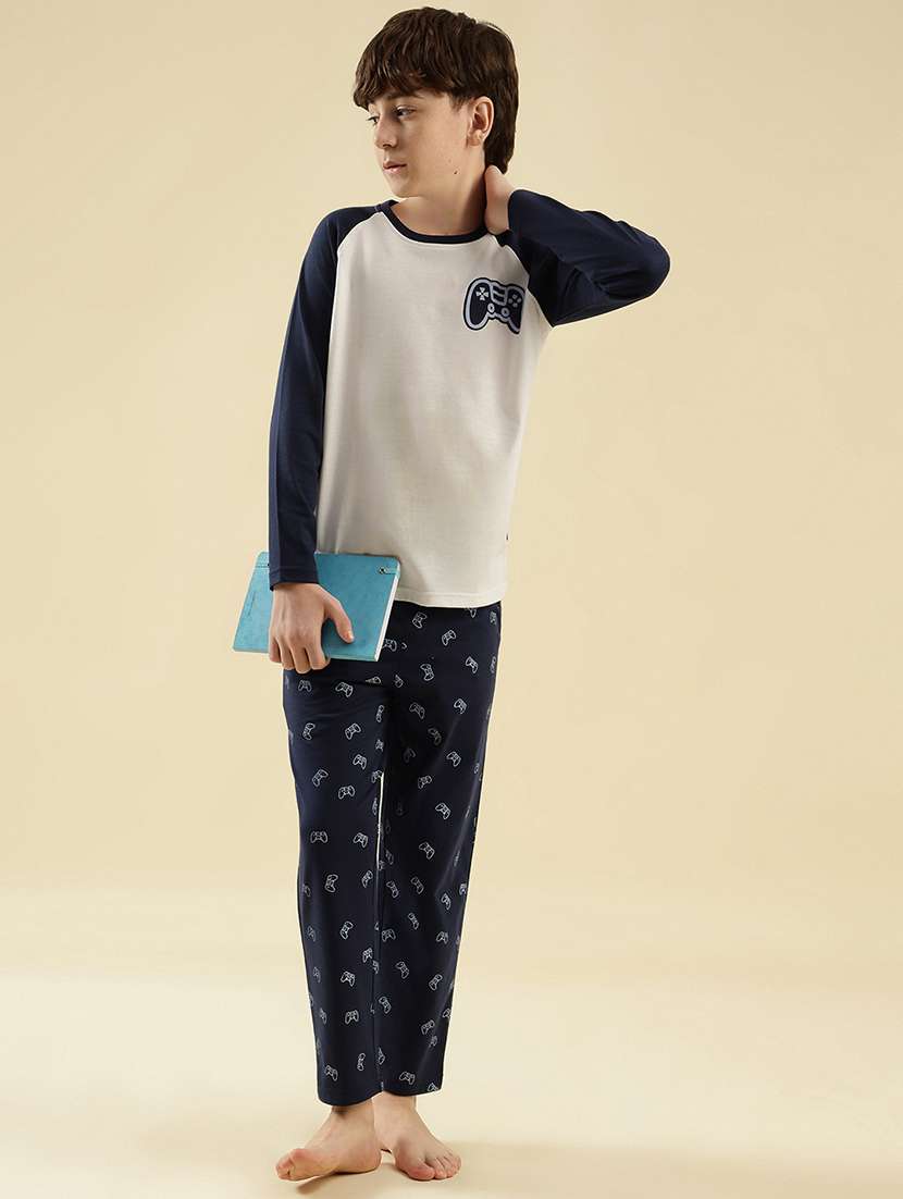 boys printed long sleeve nightwear pyjama set - 21997796 - Standard Image - 2