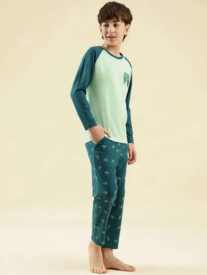 boys printed long sleeve nightwear pyjama set - 21997797 -  Standard Image - 2
