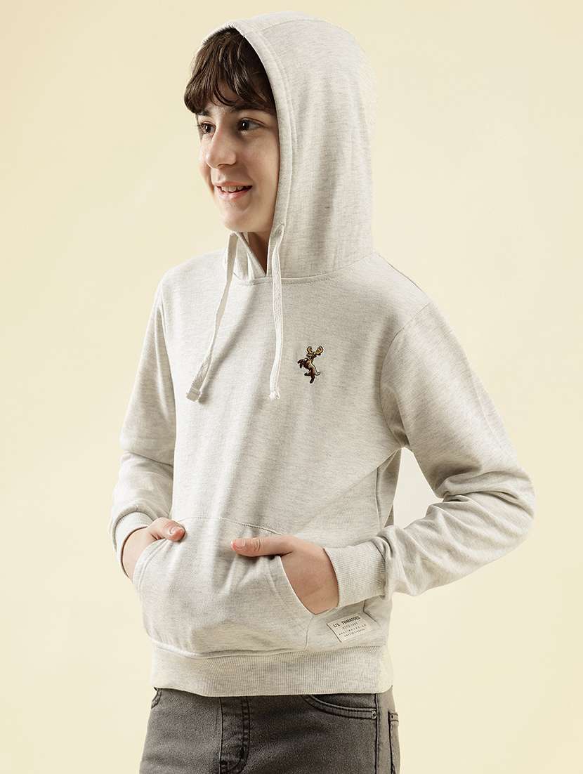 boys solid long sleeve hooded sweatshirt - 21997803 - Standard Image - 2