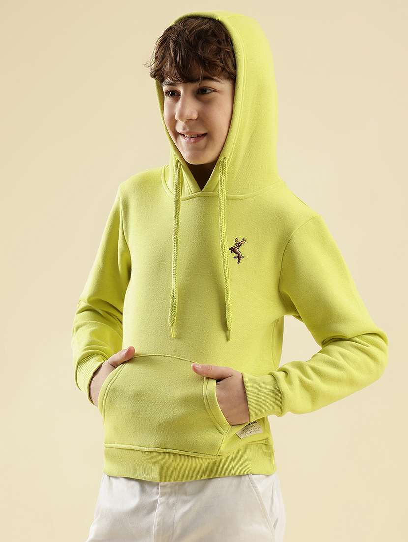 boys solid long sleeve hooded sweatshirt - 21997805 - Standard Image - 2