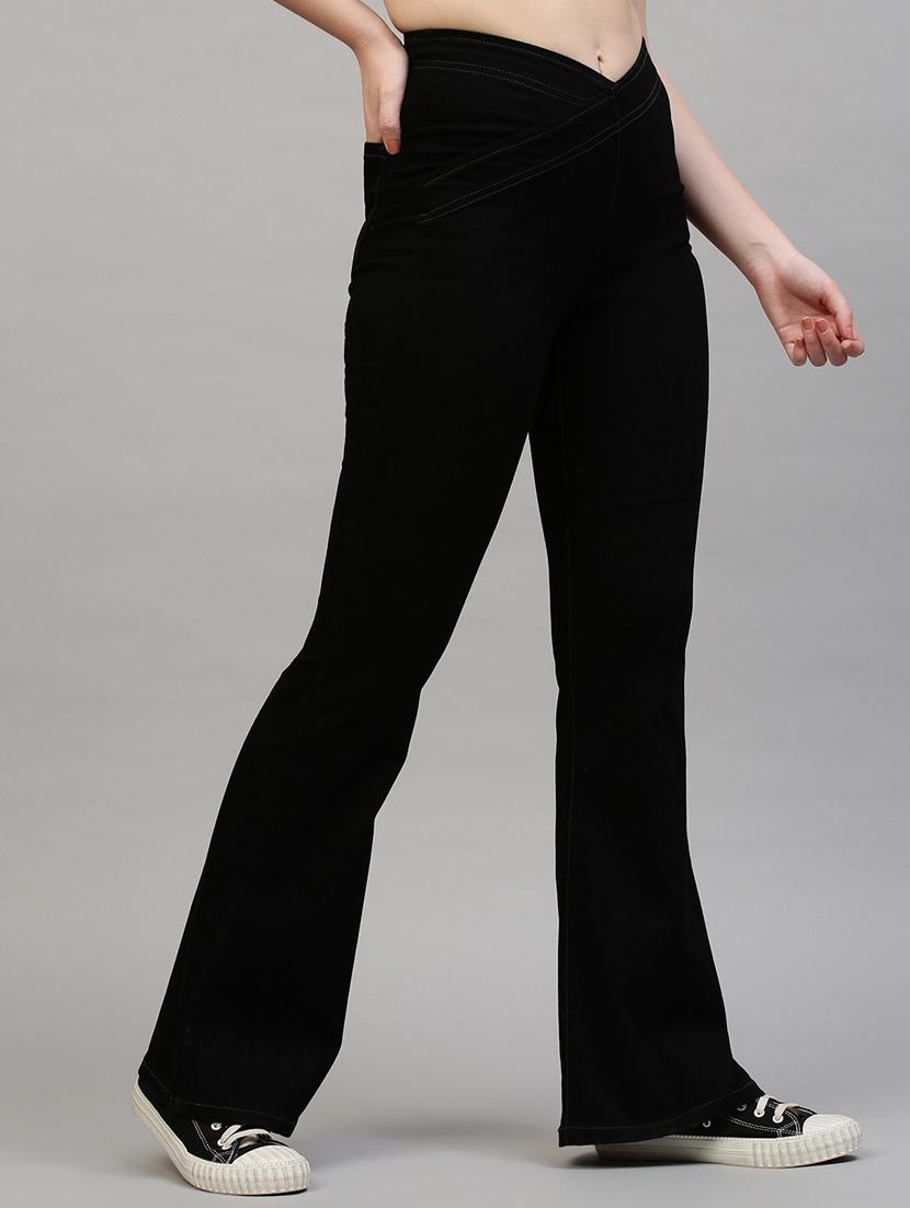 women solid high rise bootcut jean - 21997890 - Standard Image - 2