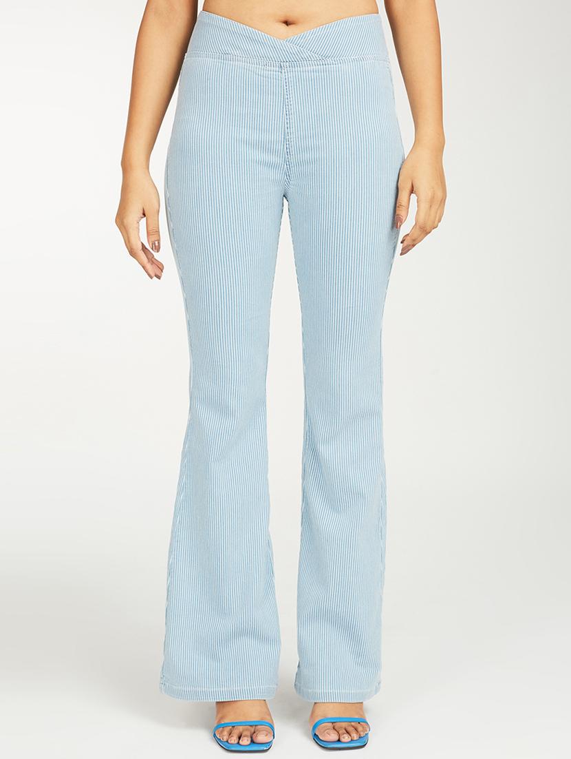 women striped mid rise bootcut jegging - 21997893 - Zoom Image - 0