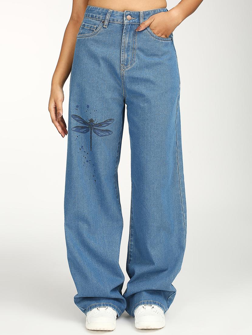 women solid high rise baggy jean - 21997900 - Zoom Image - 0