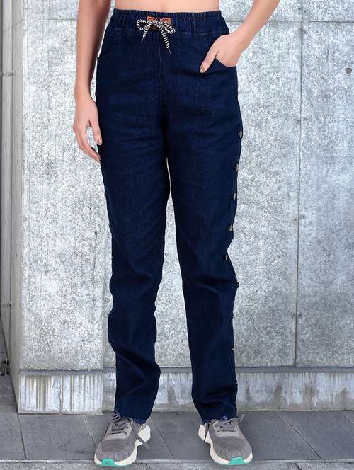 women solid mid rise relaxed fit jean - 21997905 - Standard Image - 0